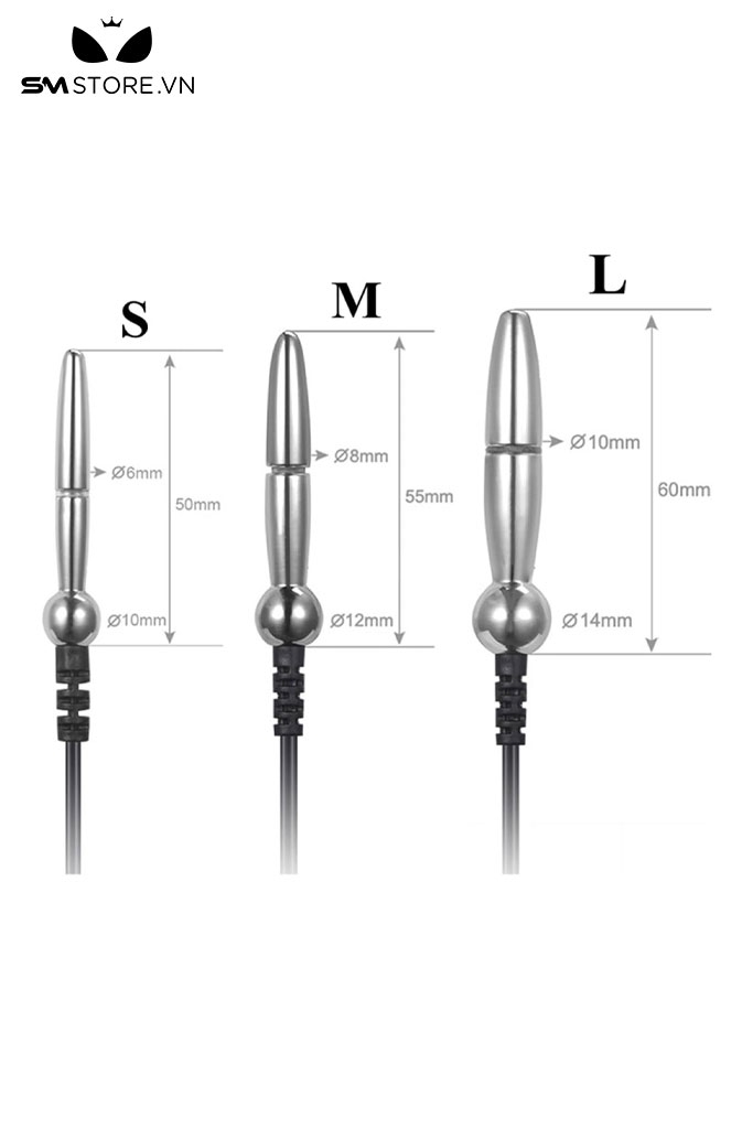 SMT3040 - Sounding đồ chơi niệu đạo inox trơn có chế độ sốc điện