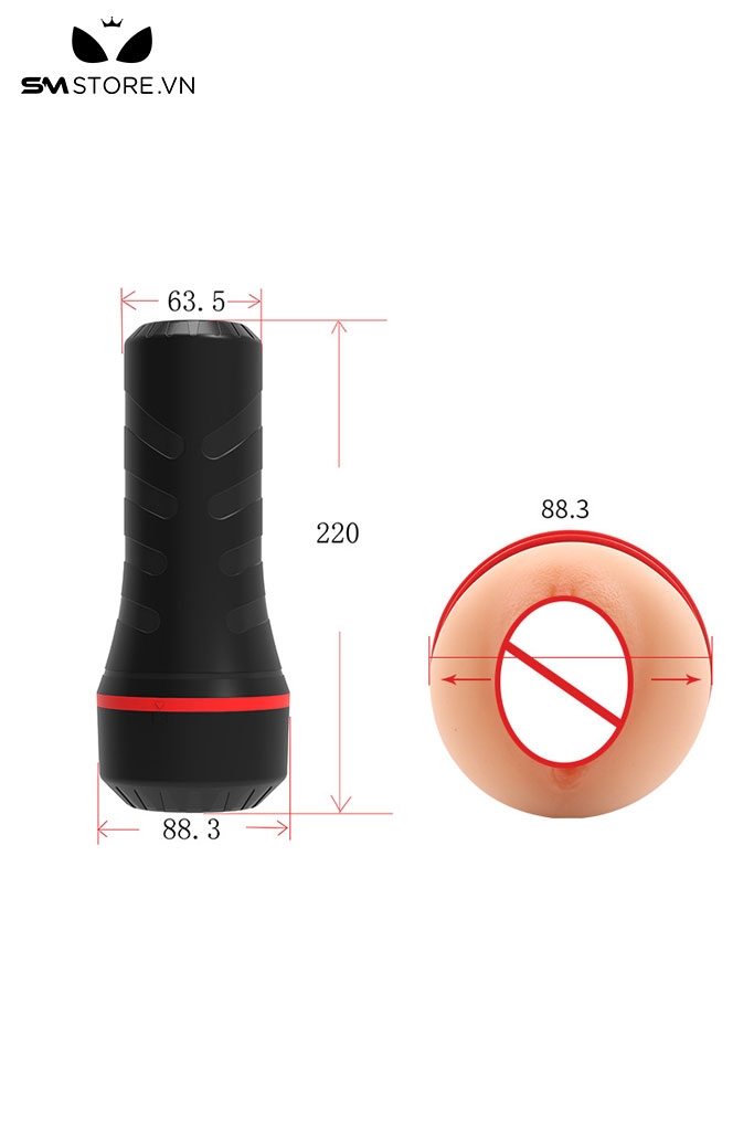 SMT2431 - Cốc thủ dâm silicon hình âm đạo giả dài 22cm tháo rời được