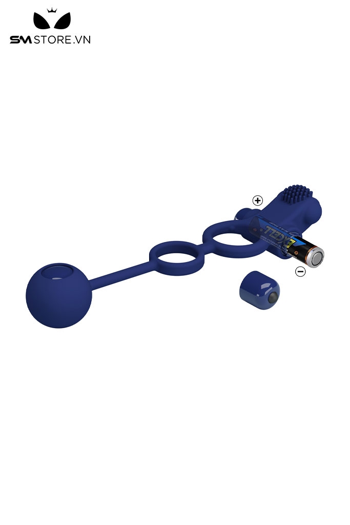 SMT2775 - Vòng đeo dương vật mix kèm bi tròn silicon đường kính 3cm