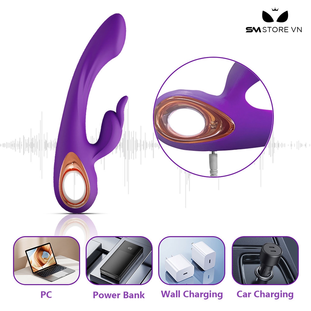 SMT2739 - Máy rung tai thỏ kích thích điểm G có 10 tần số sạc điện