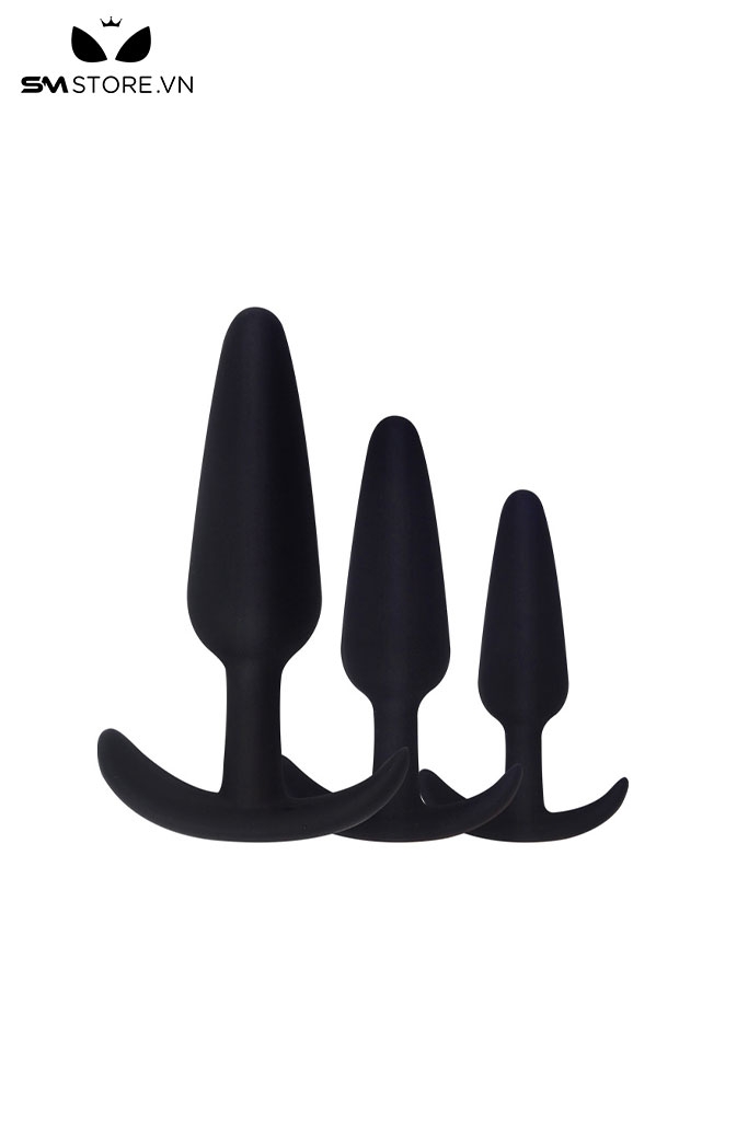SMT435 - Butt plug chất liệu silicon mềm mại màu đen giúp tăng khoái cảm