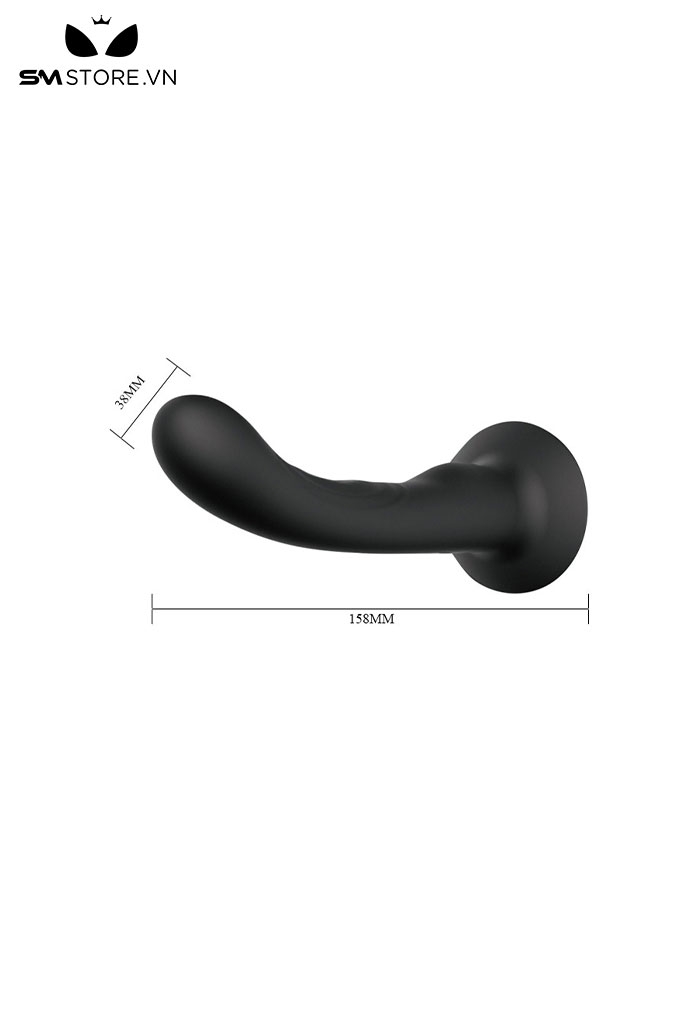 SMT923 - Dương vật giả silicon dài 15.8cm có dây đeo màu đen