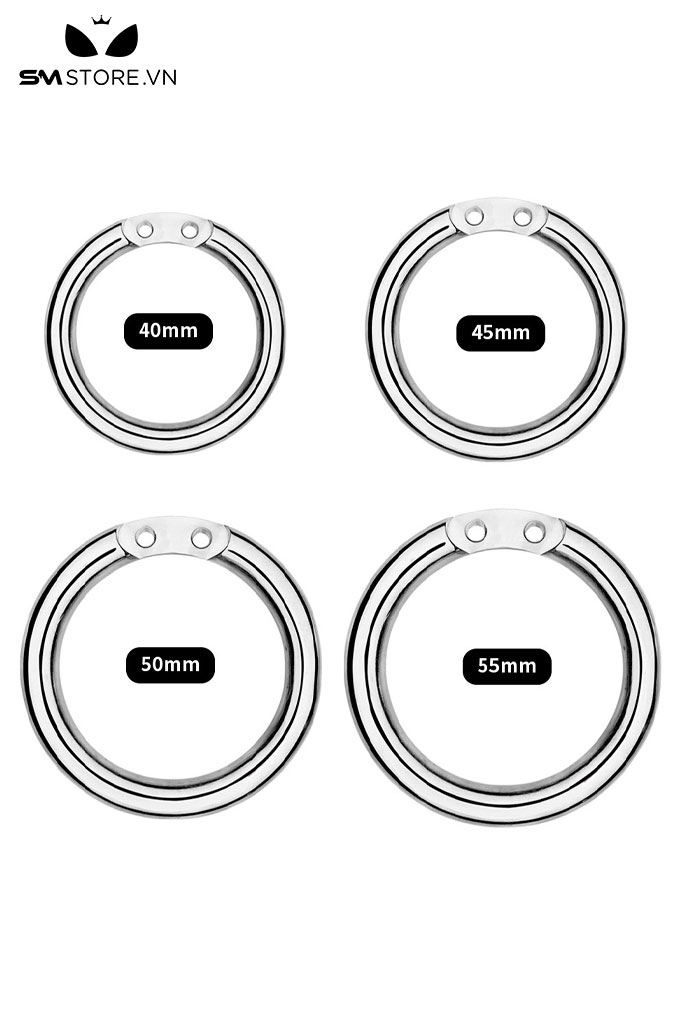 SMT2690 - Khóa dương vật mặt dẹt cực âm inox không gỉ có 4 size