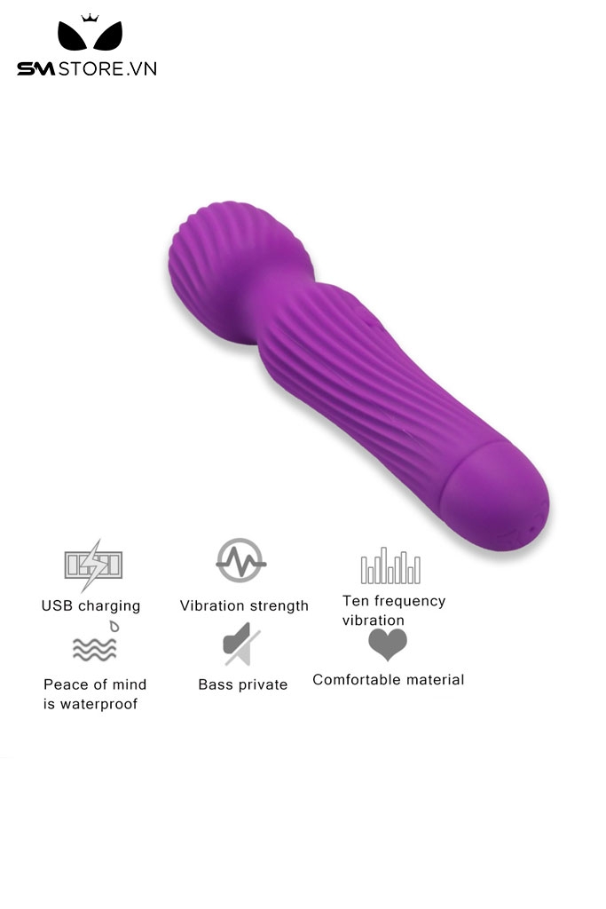 SMT2704 - Chày rung tình yêu kẻ ngang rung 10 chế độ sạc điện