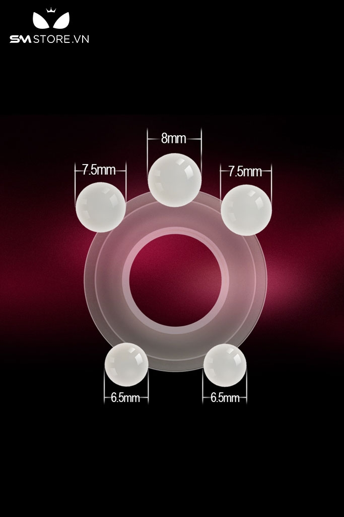 SMT461 - Combo 3 vòng bi đeo gốc dương vật silicon mềm thiết kế 5 hạt