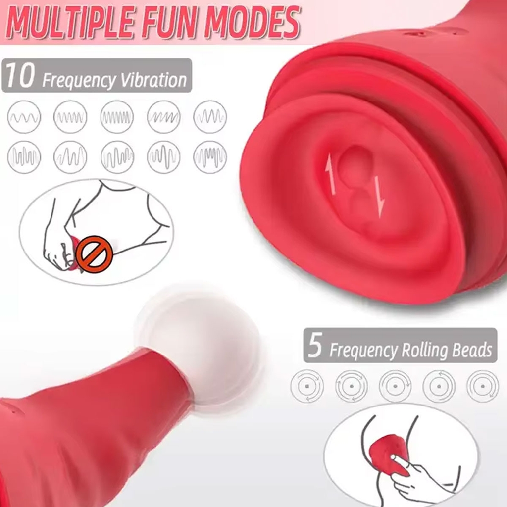 SMT1497 - Trứng rung 10 chế độ ngụy trang mũ noel có bi lăn