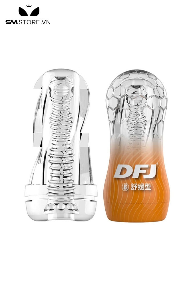 SMT2430 - Cốc thủ dâm trong suốt DFJ có kiểu xoay hút và kích thích