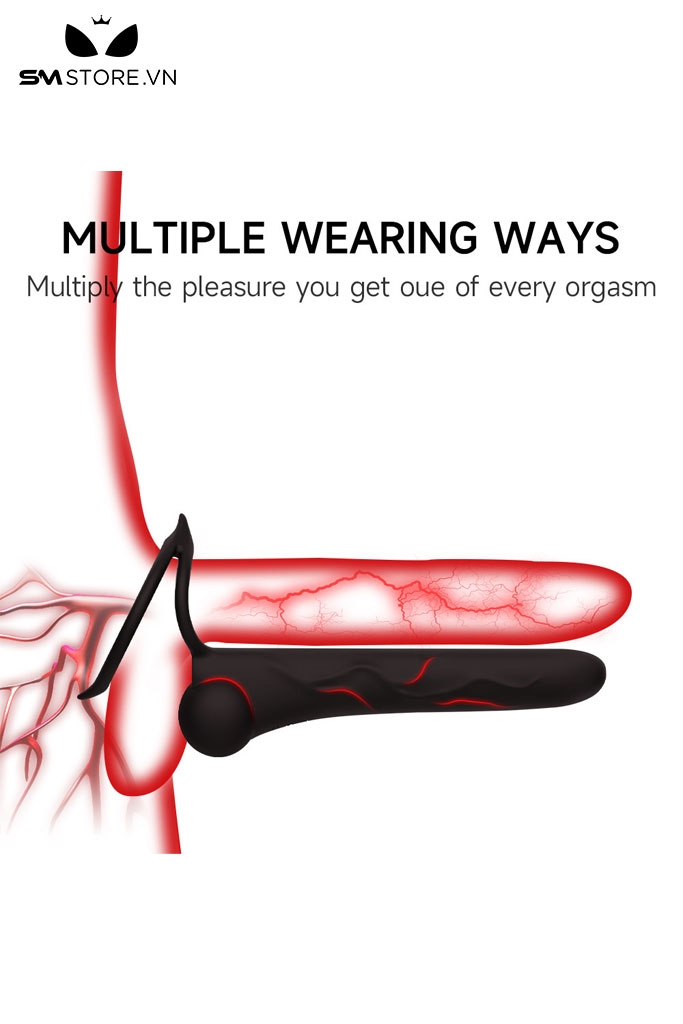 SMT2343 - Vòng đeo dương vật mix phích cắm hậu môn dài 18.5cm