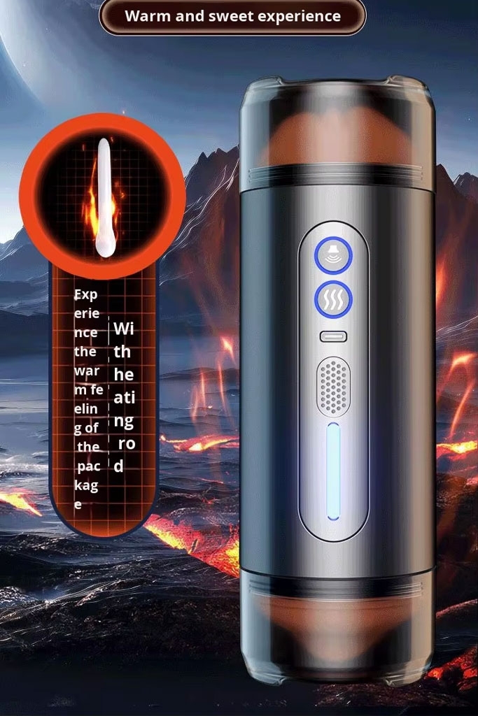 SMT2427 - Cốc thủ dâm silicon 2 đầu miệng và âm đạo kèm sưởi ấm