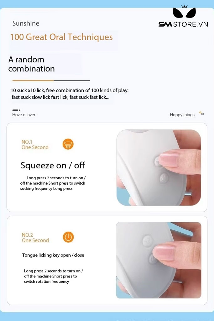 SMT1521 - Trứng rung hút ngụy trang thiên nga trắng có lưỡi liếm