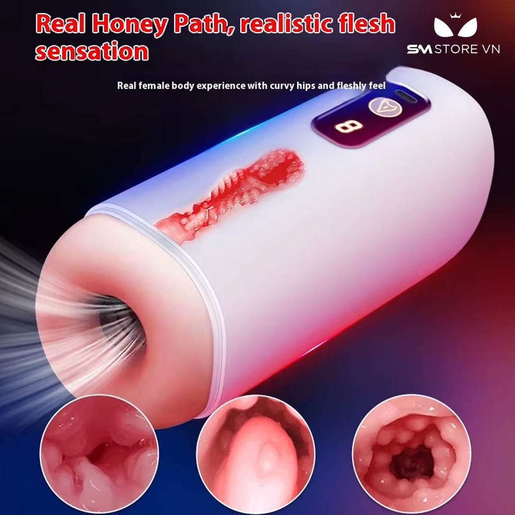 SMT2949 - Cốc thủ dâm có rung 8 tần số FOX sạc điện dài 185mm