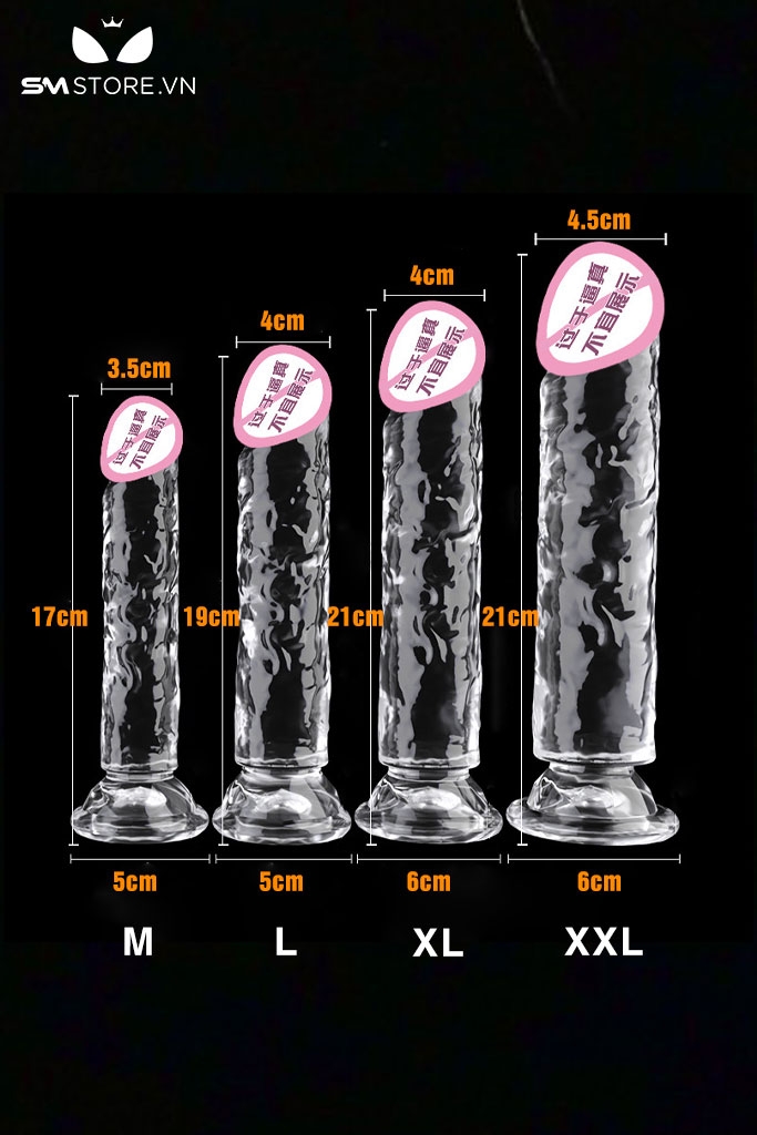 SMT840 - Dương vật dildo silicon với 7 size màu trắng