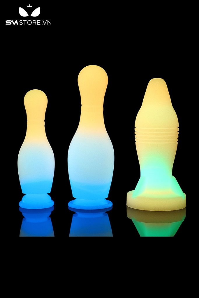 SMT1296 - Butt plug hậu môn silicon phát sáng có thể uốn cong