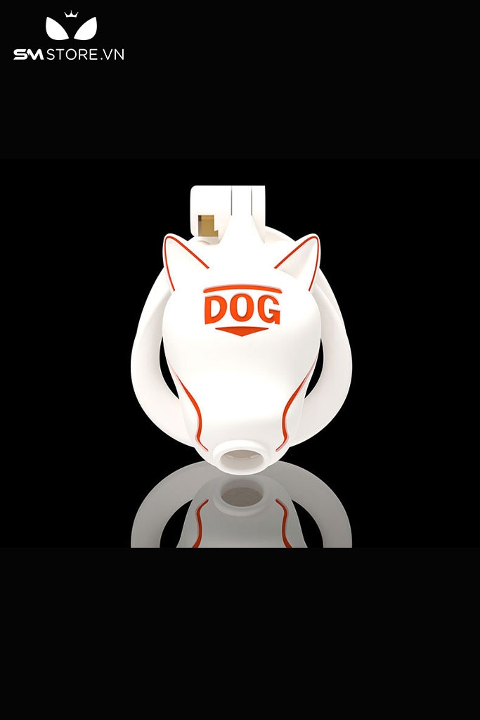 SMT2646 - Khóa dương vật bằng nhựa đầu chó kèm 4 vòng