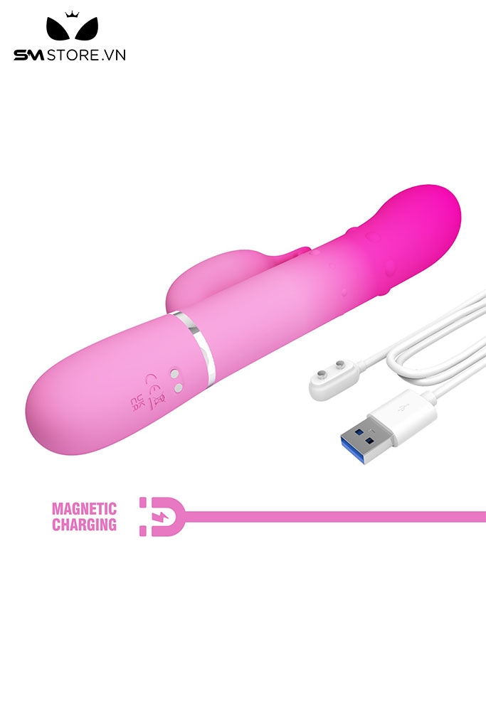 SMT1496 - Dương vật giả Pretty love rung xoay 7 tần số có 2 nhánh