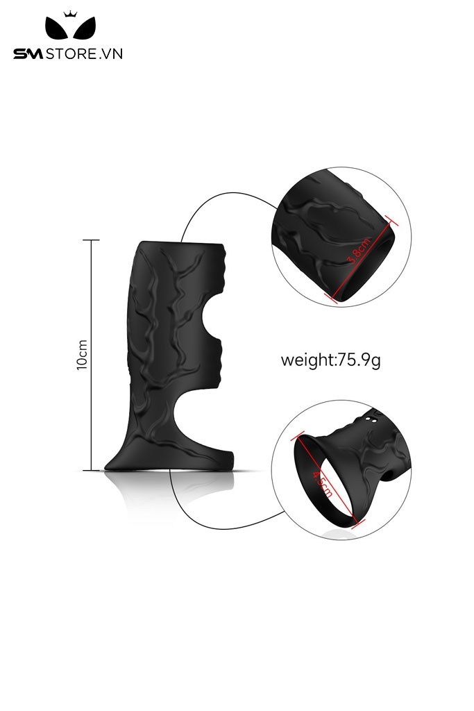 SMT2376 - Vòng rung chống xuất tinh sớm có 10 chế độ sạc điện dài 10cm