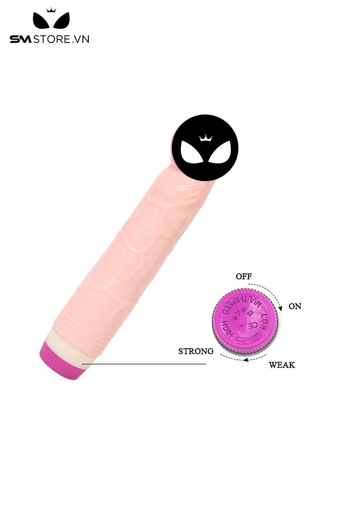 SMT147 - Dương vật giả silicon mềm dẻo rung ngoáy dài 21.5cm