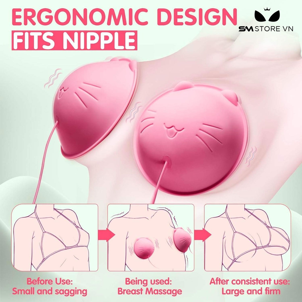 SMT2331 - Máy rung núm vú có 10 chế độ dài 9cm hình con mèo