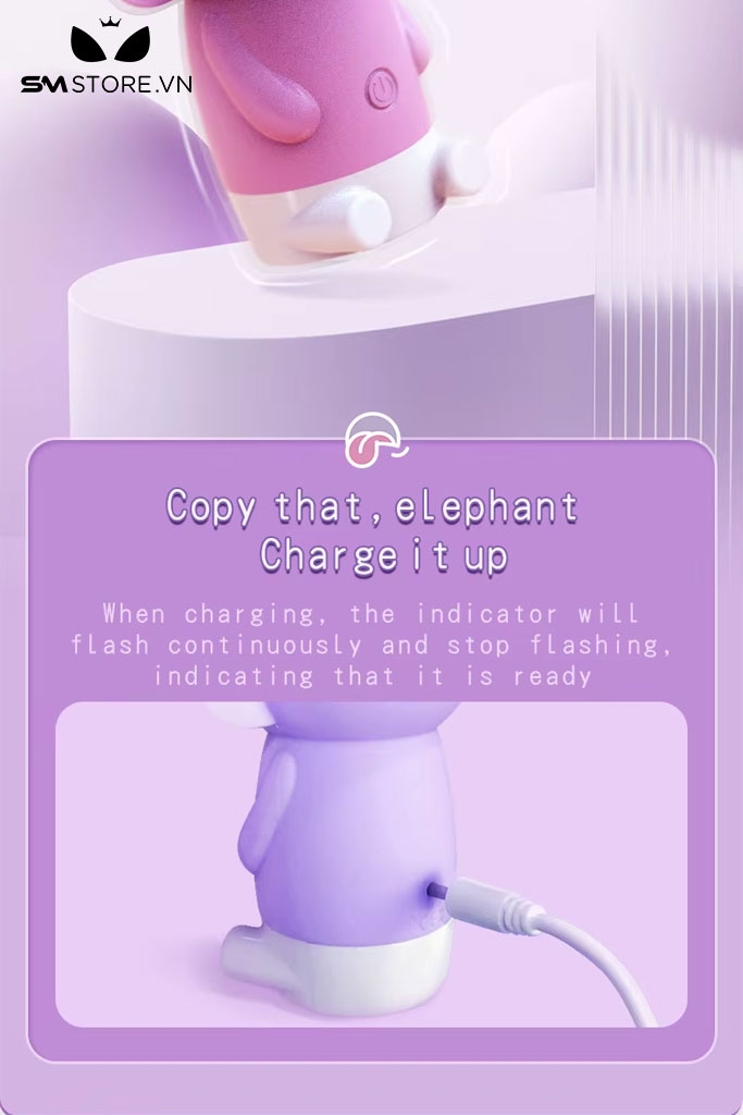 SMT2734 - Máy hút liếm âm đạo hình con voi có vòi xoay 360 độ dài 9.5cm