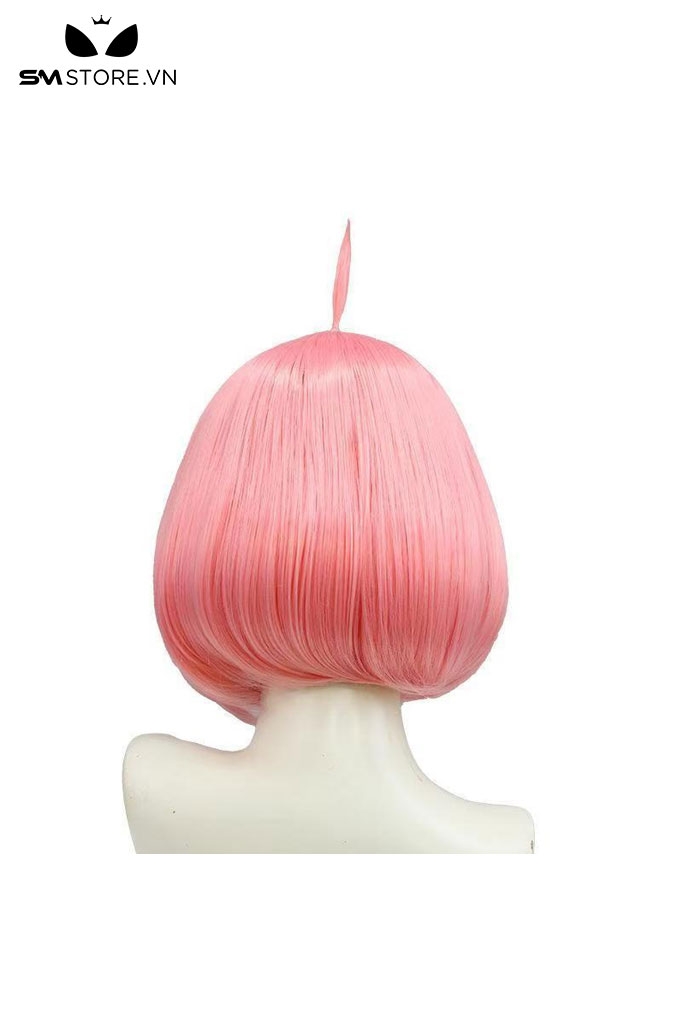 SMP159 - Tóc giả cosplay học sinh Nhật Bản ngắn ngang cổ màu hồng