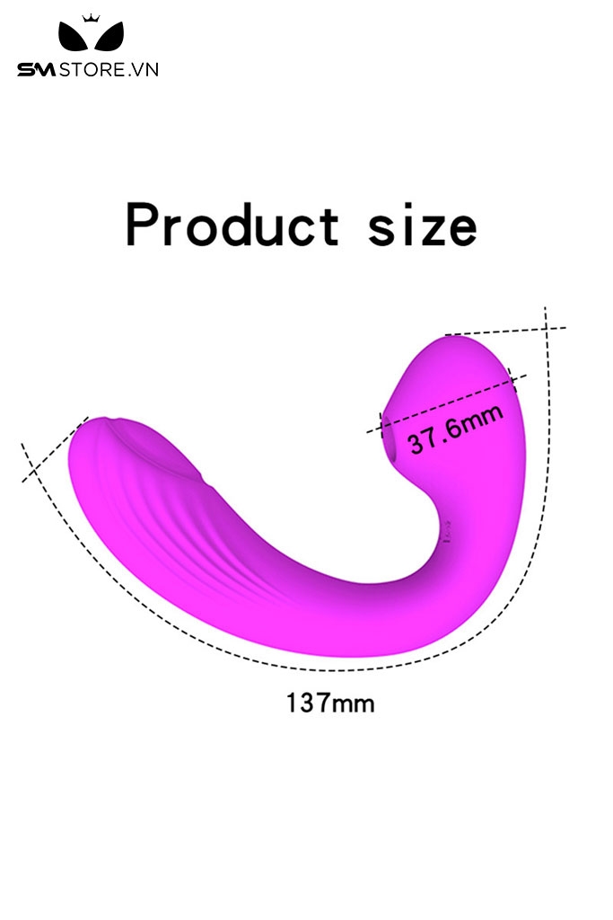 SMT1826 - Trứng rung hút 2 đầu có 7 tần số dài 13.7cm sạc điện