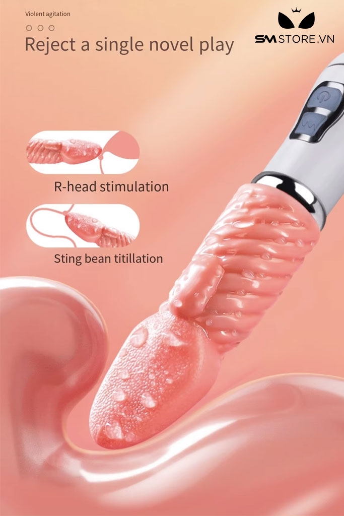 SMT113 - Lưỡi rung mini silicon dài 175mm sạc điện chống nước