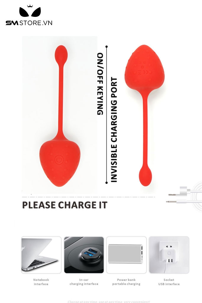 SMT1723 - Trứng rung ngụy trang quả dâu tây có gai dài 13.5cm