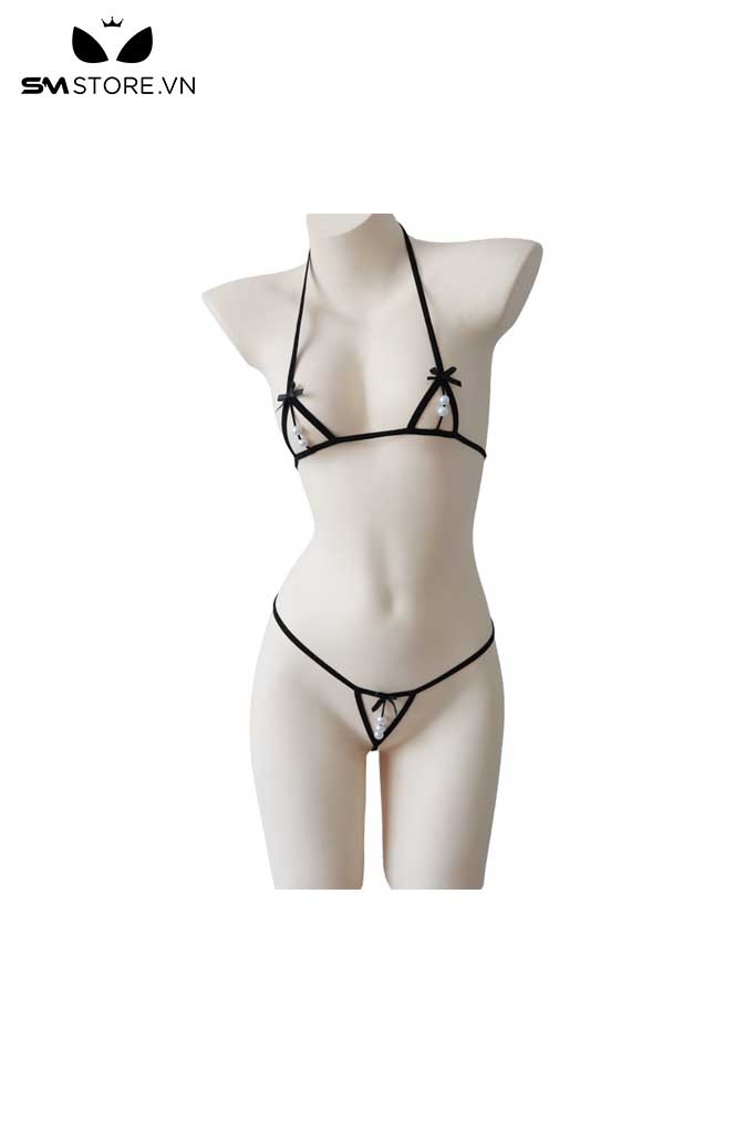 SMS576 - Bikini 2 mảnh dây quyến rũ siêu nhỏ đính kèm hạt ngọc