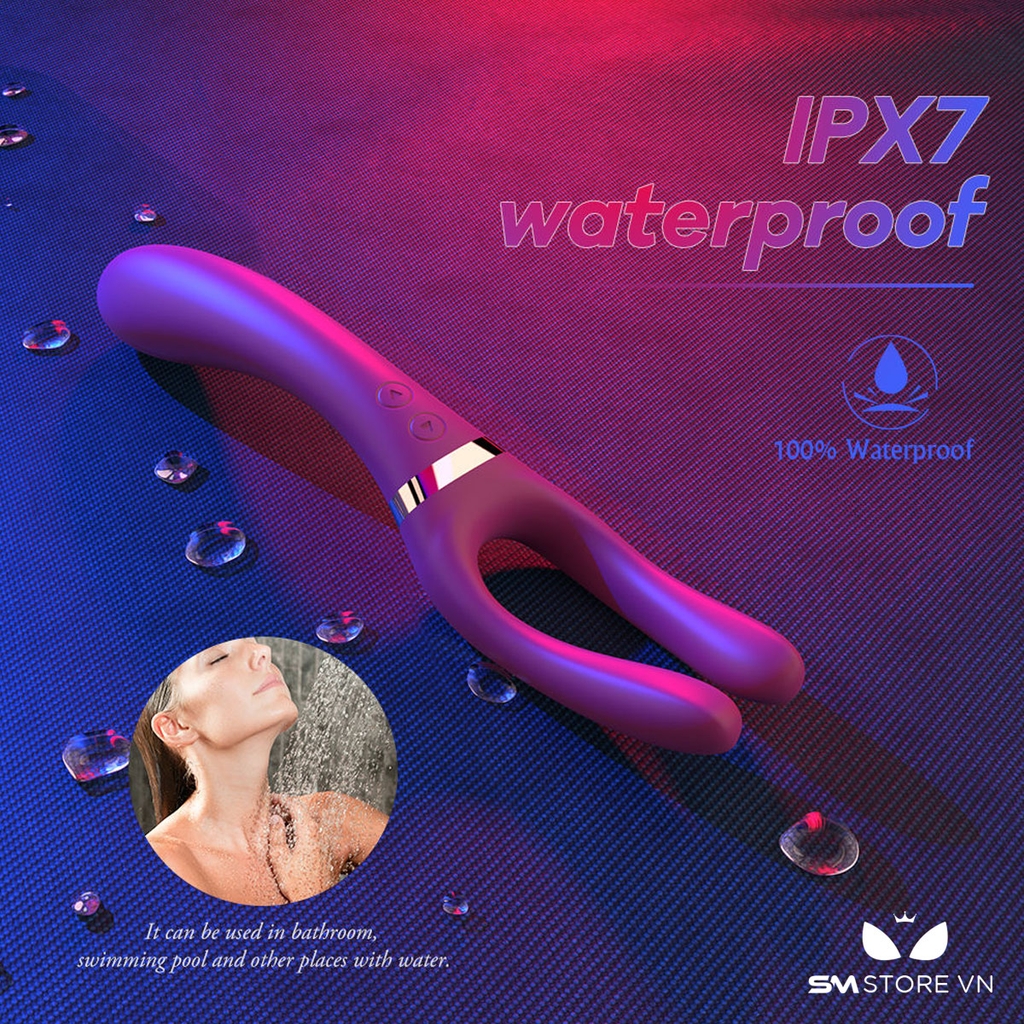 SMT1554 - Máy rung 2 đầu silicon ngụy trang hình nĩa có 9 chế độ