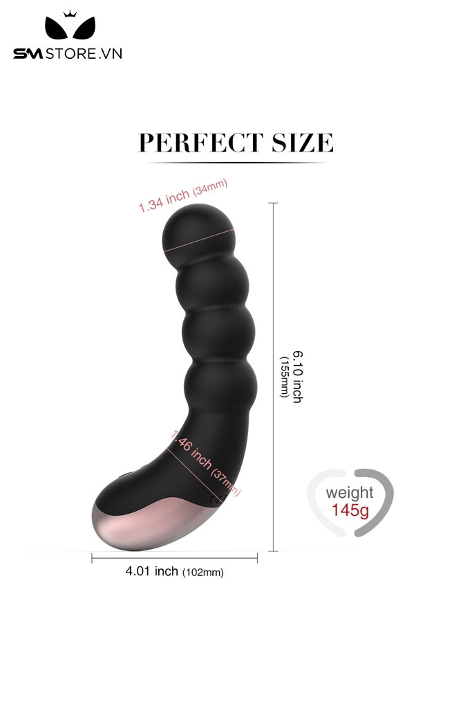 SMT2176 - Máy rung hậu môn có 10 tần số sạc điện dài 15.5cm