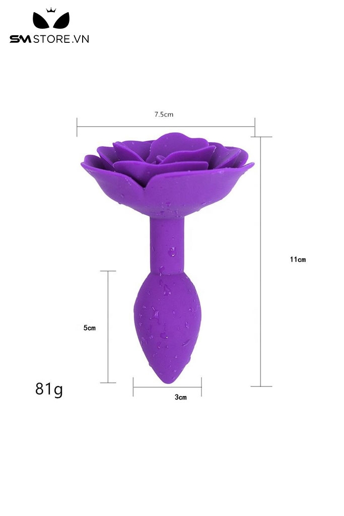 SMT1721 - Đồ chơi hậu môn silicon hình bông hoa hồng dài 11cm
