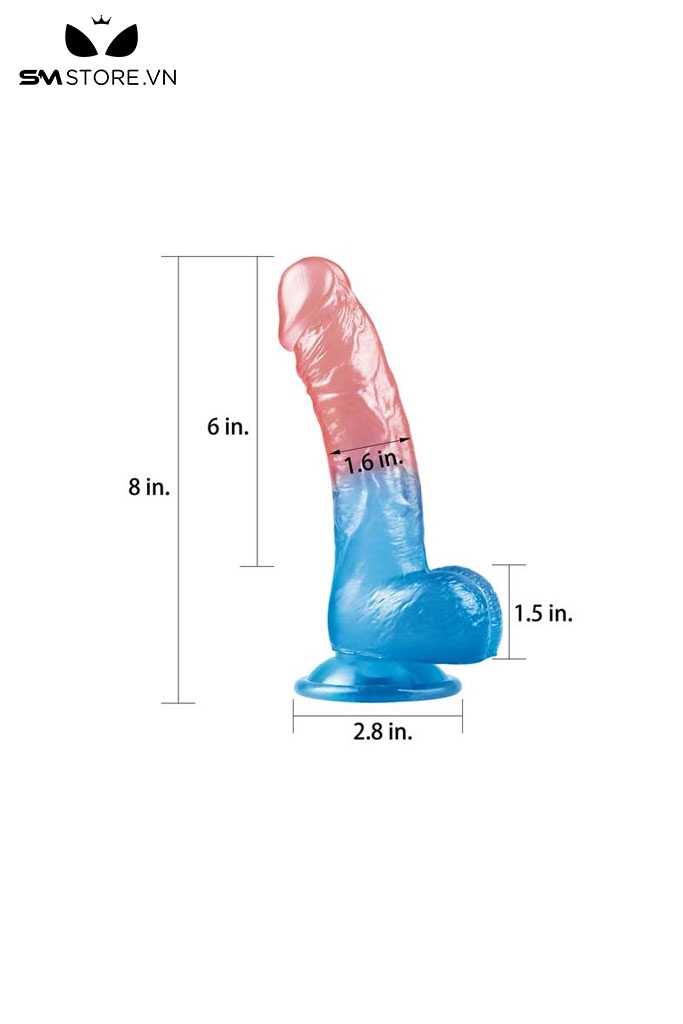 SMT1907 - Dương vật giả Lovetoy trong suốt nhiều màu dài 19cm