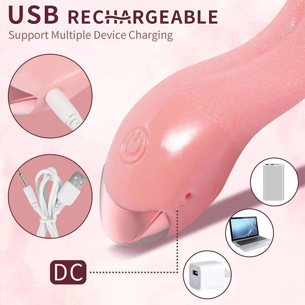 SMT556 - Lưỡi silicon rung với 10 chế độ tỏa nhiệt dài 113mm sạc qua USB