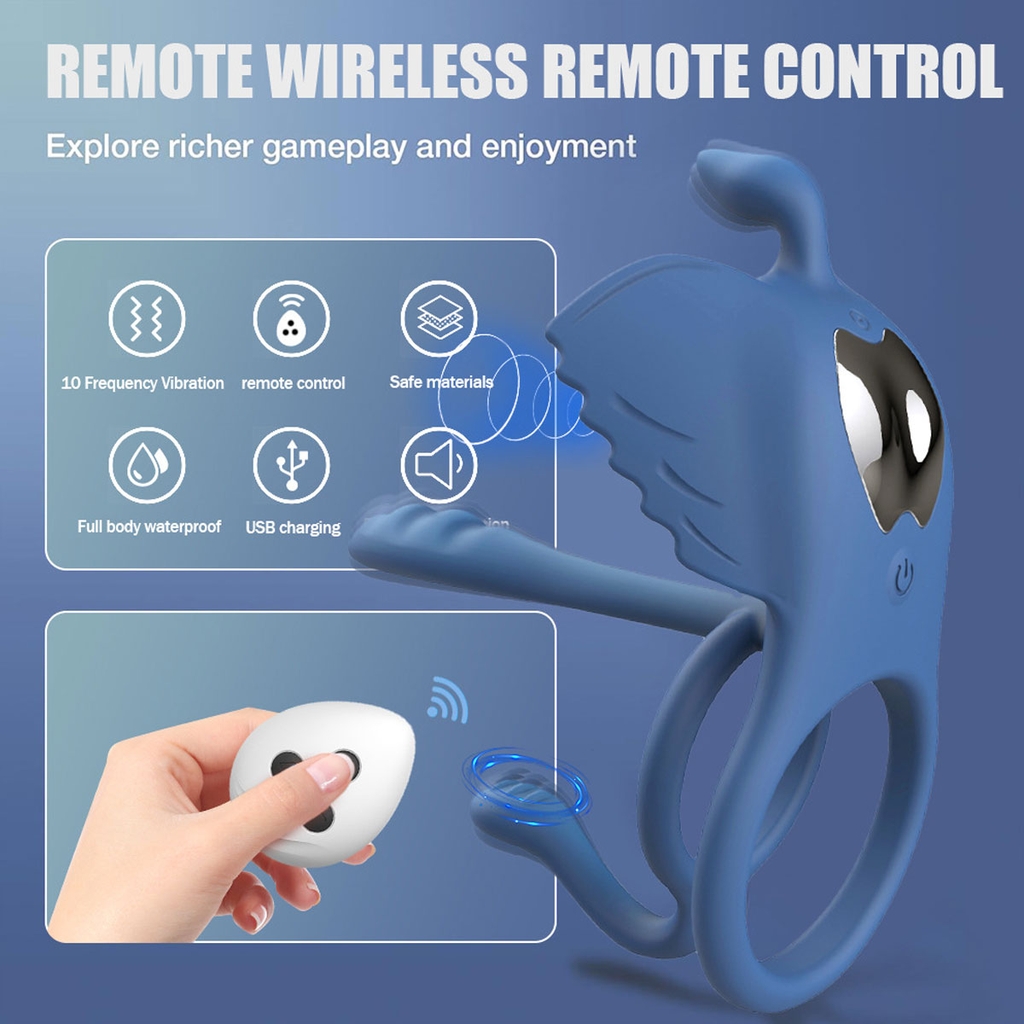 SMT1468 - Vòng rung dương vật silicon đường kính 30mm màu xanh