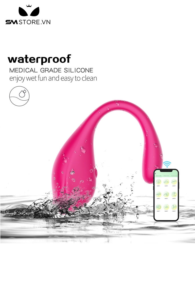 SMT2329 - Trứng rung hình con cá heo hồng 2 đầu điều khiển xa dài 16cm