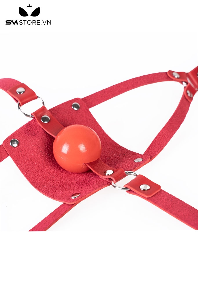SMT1401 - Penis gag bịt miệng có dây vòng qua đầu với bóng silicon