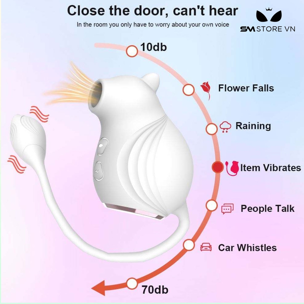 SMT2789 - Máy rung hút 2 đầu có 10 chế độ sạc điện dài 29cm