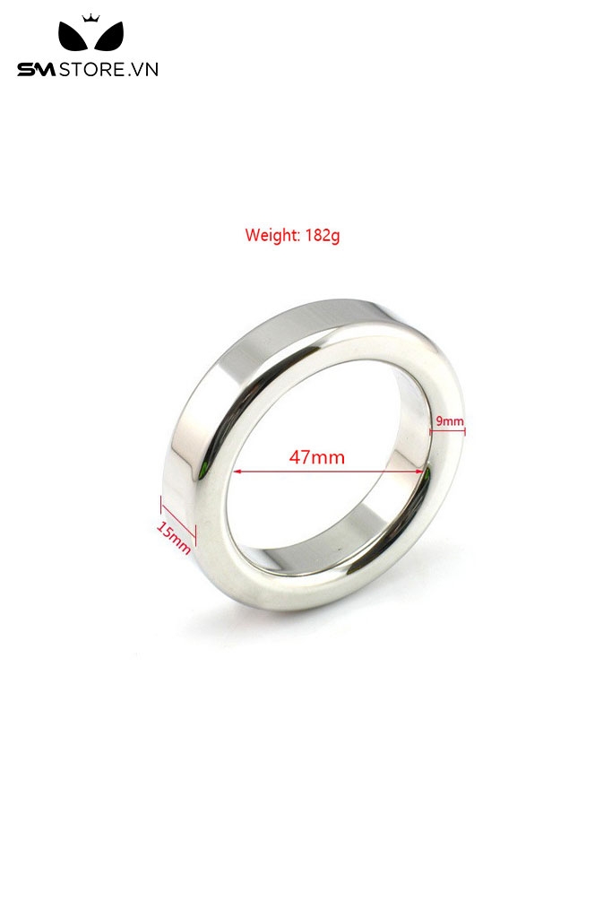 SMT560 - Vòng đeo dương vật inox bản vuông trơn nhẵn với 4 size