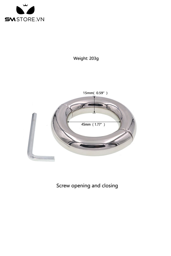 SMT562 - Vòng đeo dương vật inox 3 size thiết kế có vít mở đóng