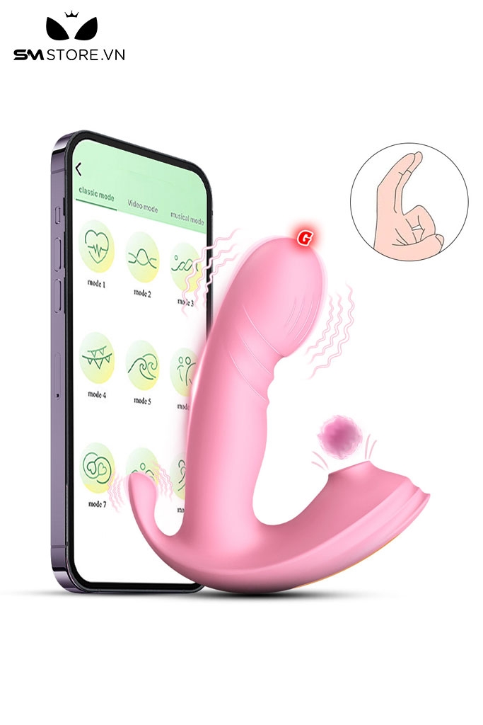 SMT2854 - Máy rung hút đầu dương vật silicon điều khiển qua APP