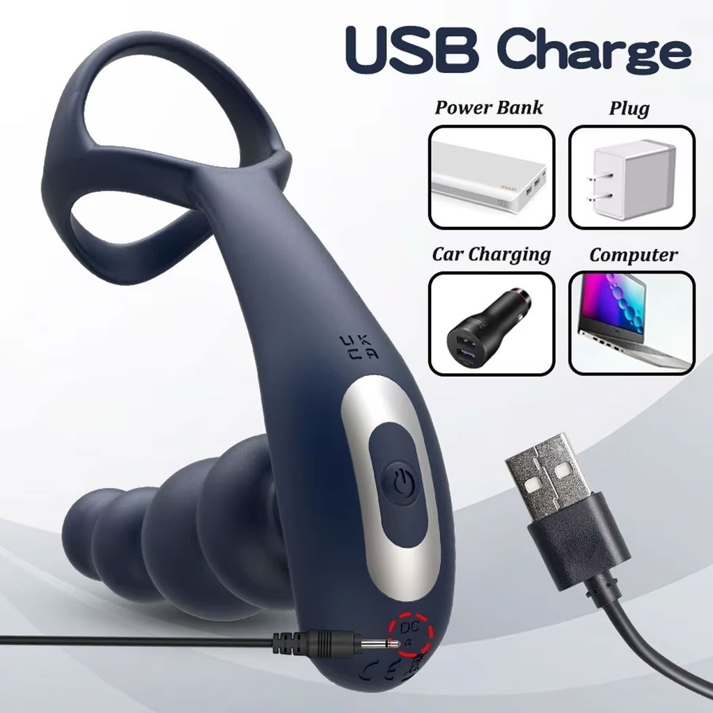 SMT1674 - Máy rung hậu môn mix vòng đeo dương vật điều khiển từ xa