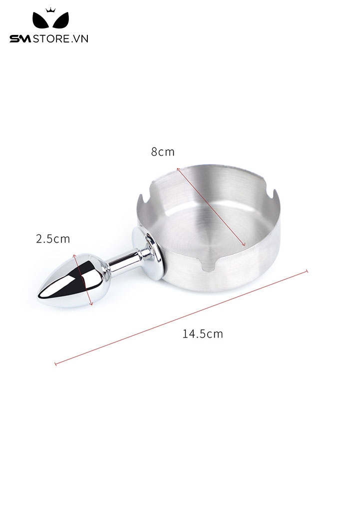 SMT1733 - Đồ chơi hậu môn bằng kim loại thiết kế gạt tàn dài 14.5cm