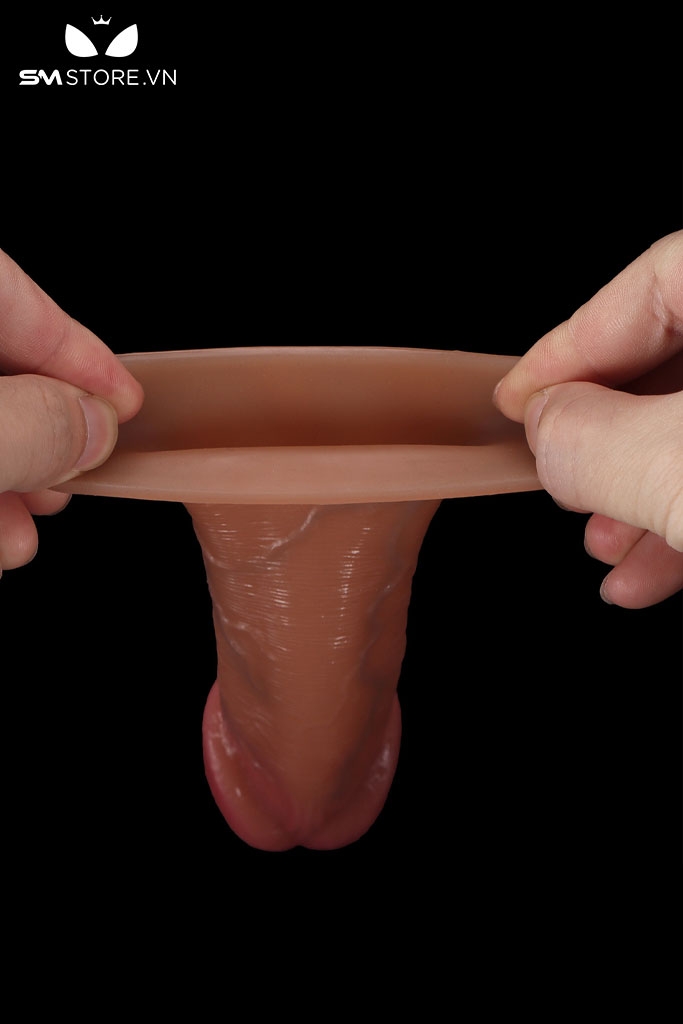 SMT2437 - Dương vật giả silicon rỗng ruột có gân và 3 kích cỡ