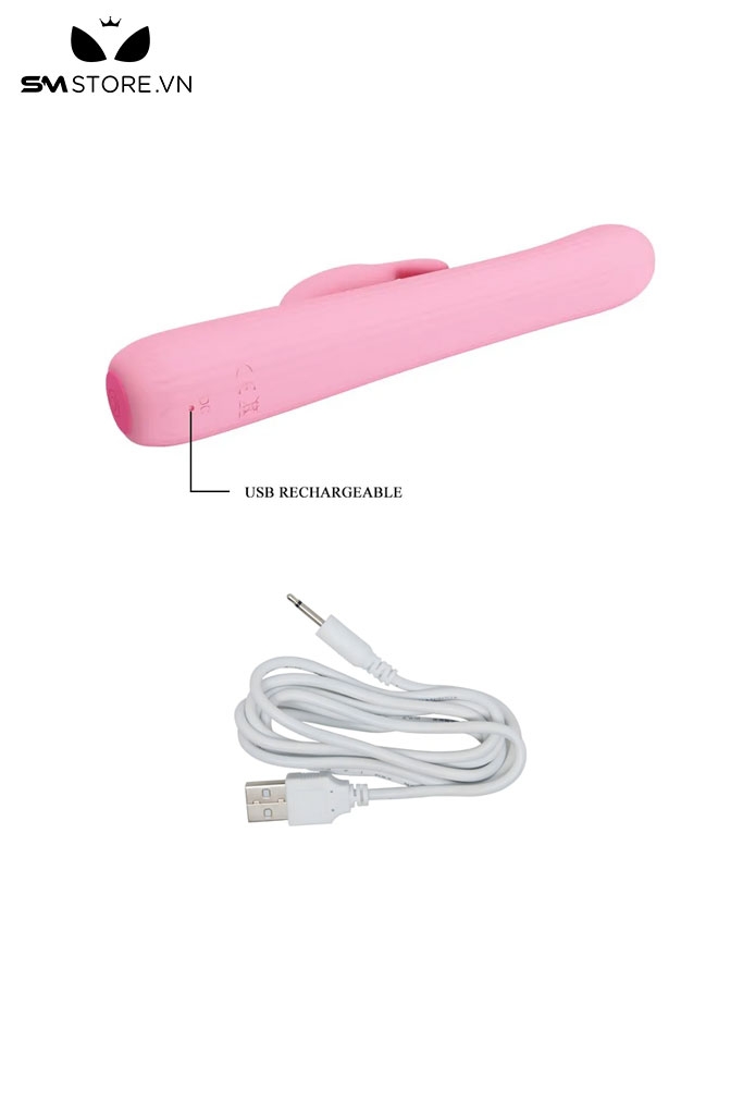 SMT1887 - Dương vật giả tai thỏ Love Story rung ngoáy xoay dài 18.8cm