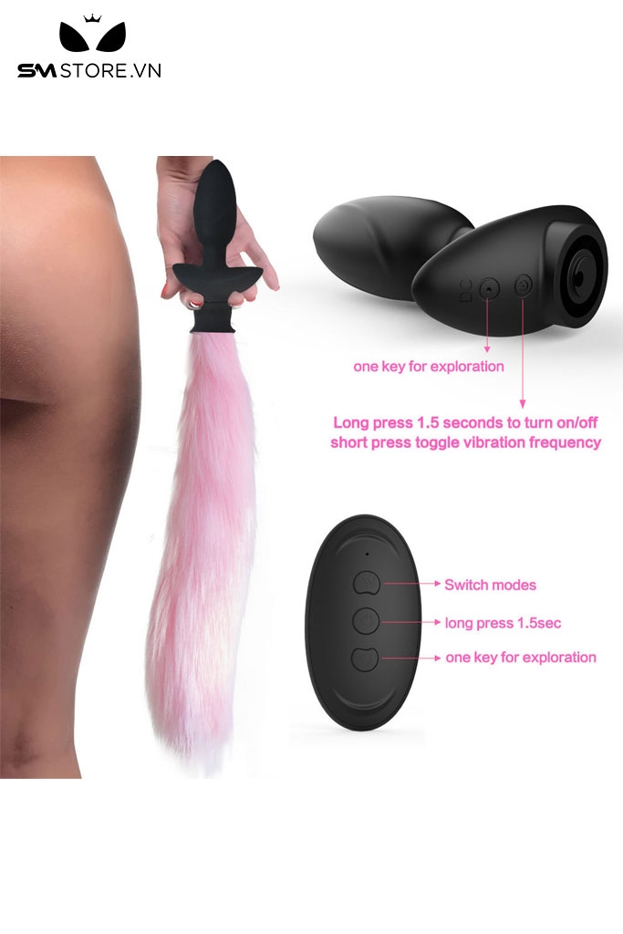 SMT1217 - Đuôi cáo cosplay rung xoay điều khiển từ xa sạc điện