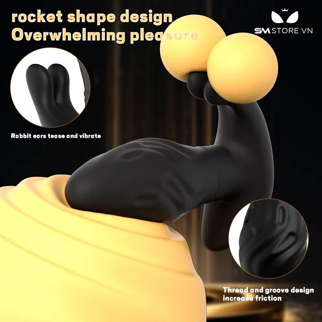 SMT1927 - Máy rung hậu môn tai thỏ điều khiển từ xa sạc điện