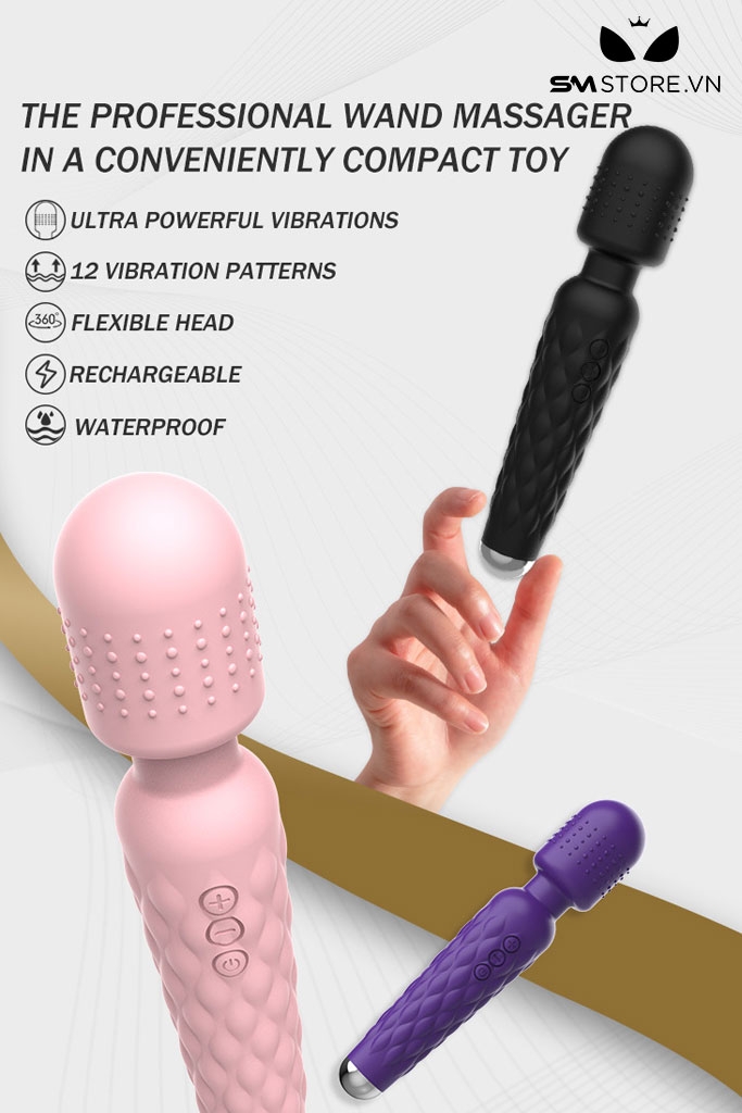 SMT2791 - Chày rung tình yêu có gai mềm dài 205mm xoay 360 độ