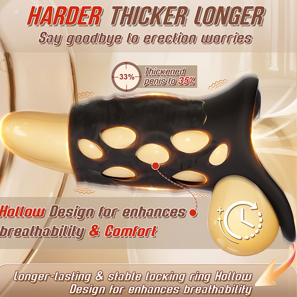 SMT2833 - Vòng đeo tinh hoàn silicon có 10 tần số và lỗ thoáng khí