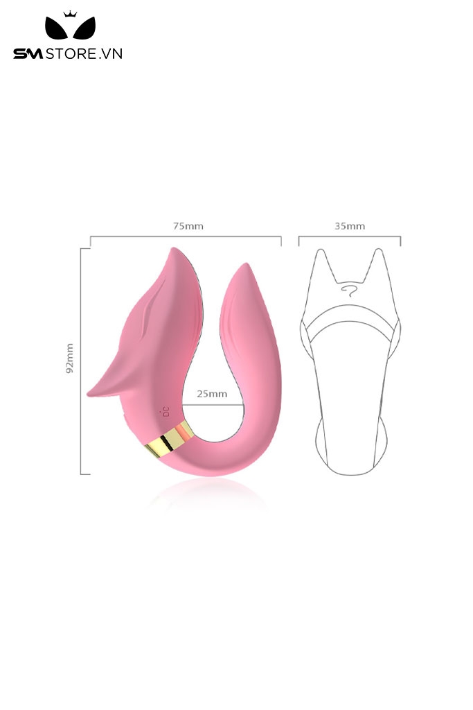 SMT1976 - Trứng rung điều khiển từ xa hình đầu cáo silicon dài 9.2cm