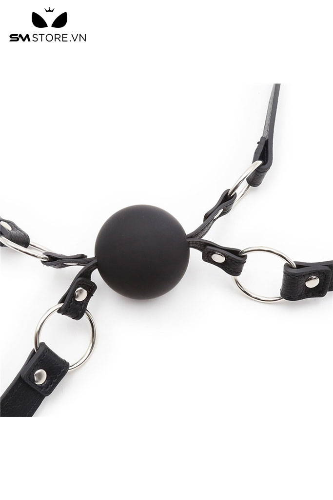 SMT224 - Khóa miệng ball gag silicon đôi màu đen